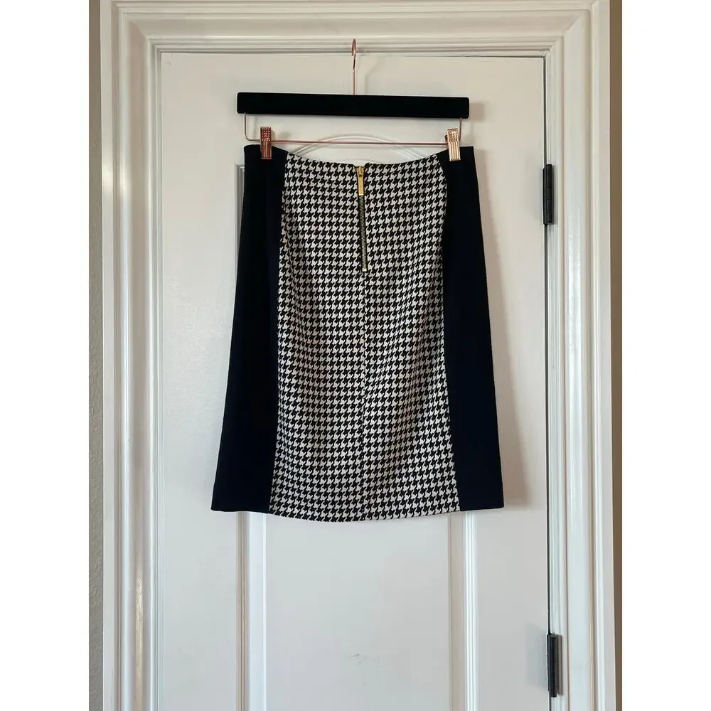 Michael Kors Women Pencil Skirt Stretch Flat Black White Sz 10